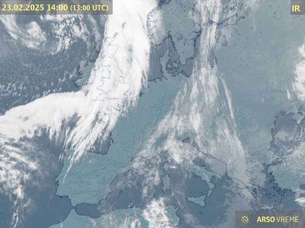 Satellite image of the clouds above Europe